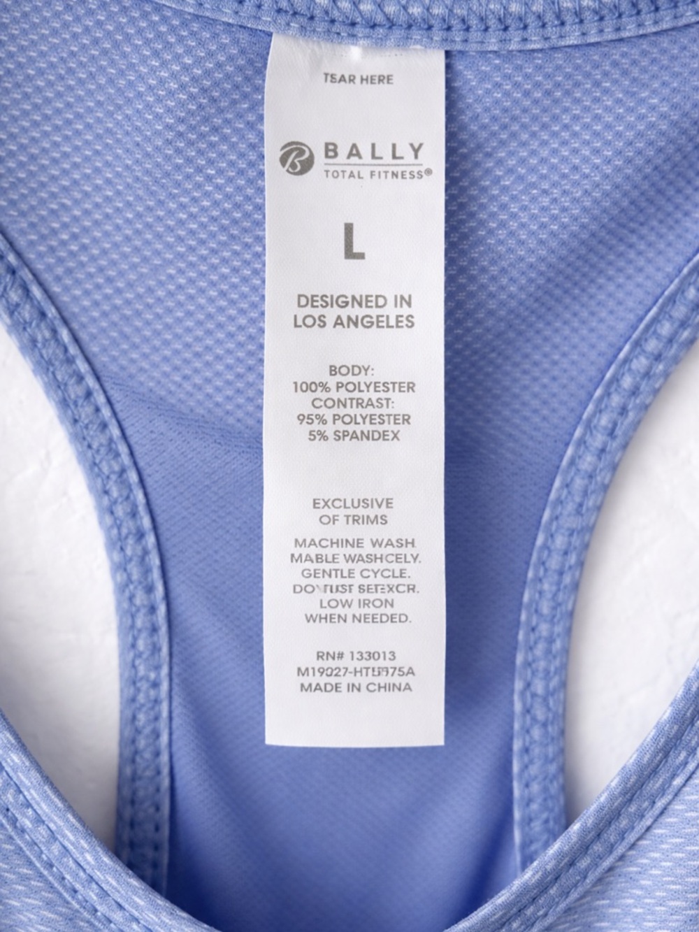 Bally Light Blue Performance Racerback Tank - Picture 4 of 6